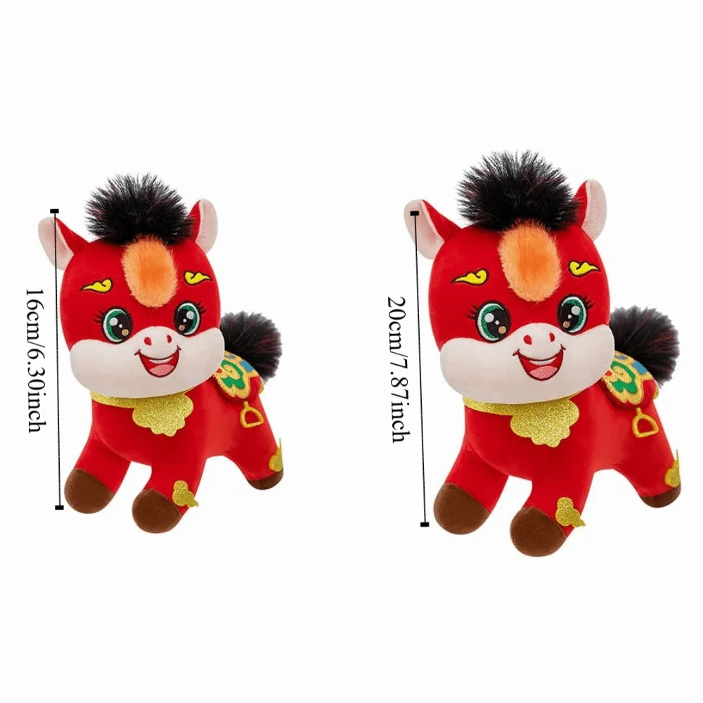 Kawaii süßes Pferd Stofftier PP Baumwolle Füllung weiches Maskottchen Jahr des Pferdes Ped Sternzeichen festliche Dekoration