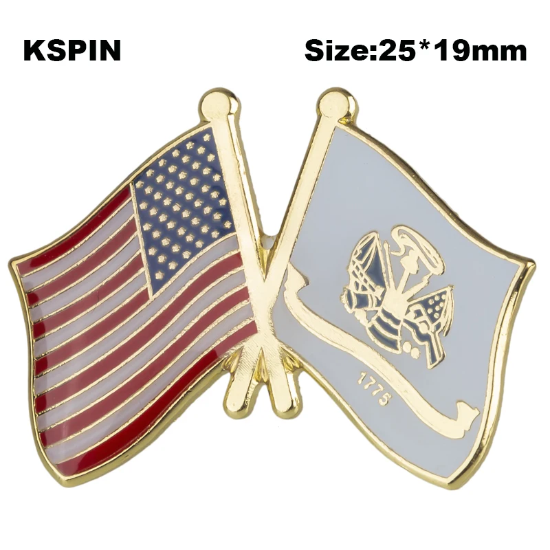 U.S.A & Navy Friendship Badge Flag Brooch National Flag Lapel Pin International Travel Pins Collections XY0656
