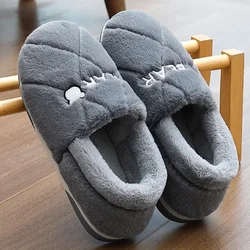 Big Size 48 49 Home Slippers Men Winter Warm Flats Soft Sole Flip Flops Couples Indoor Anti-slip Bedroom Shoe Women Plush Slides