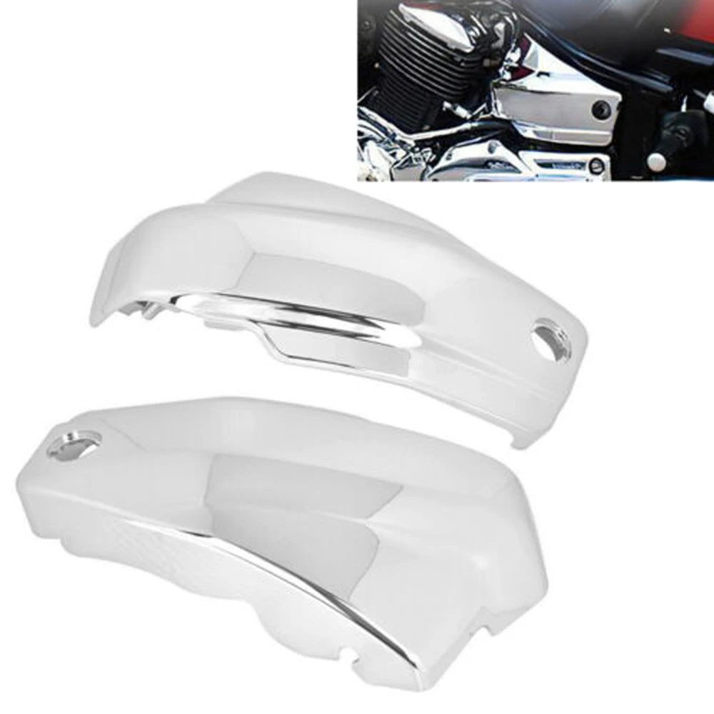 Motorcycle ABS Plastic Chrome Battery Side Covers Fairing For Yamaha Dragstar Vstar XVS1100 Classic Custom 1999-2011 2010 2009