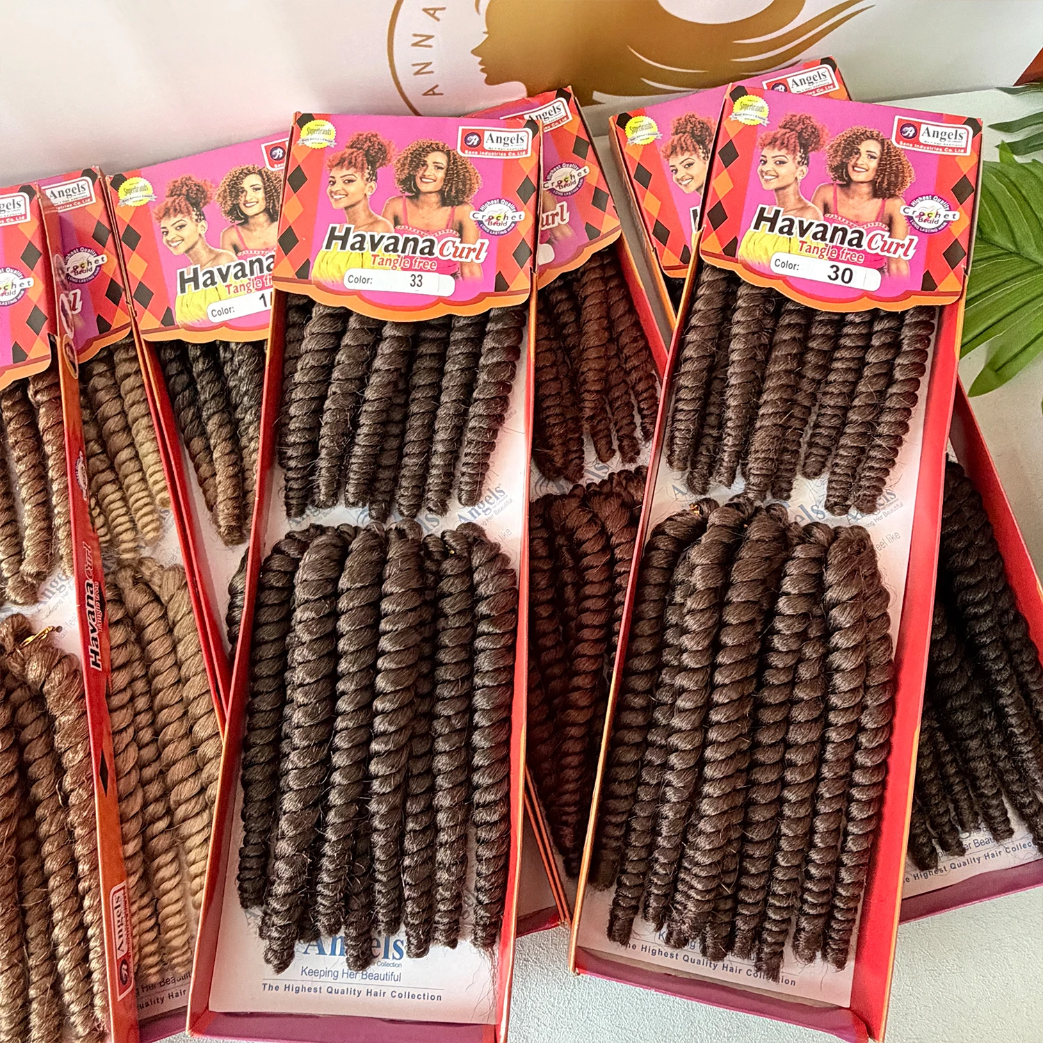 Low Price 8 Inch Havana Curly Crochet Braids Synthetic Hair Extensions Tangle Free For Resellers