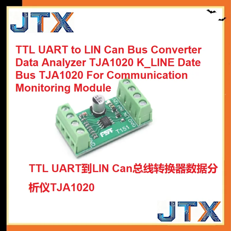 2PCS/LOT TTL UART to LIN Can Bus Converter Data Analyzer TJA1020 K_LINE Date Bus TJA1020 For Communication Monitoring Module