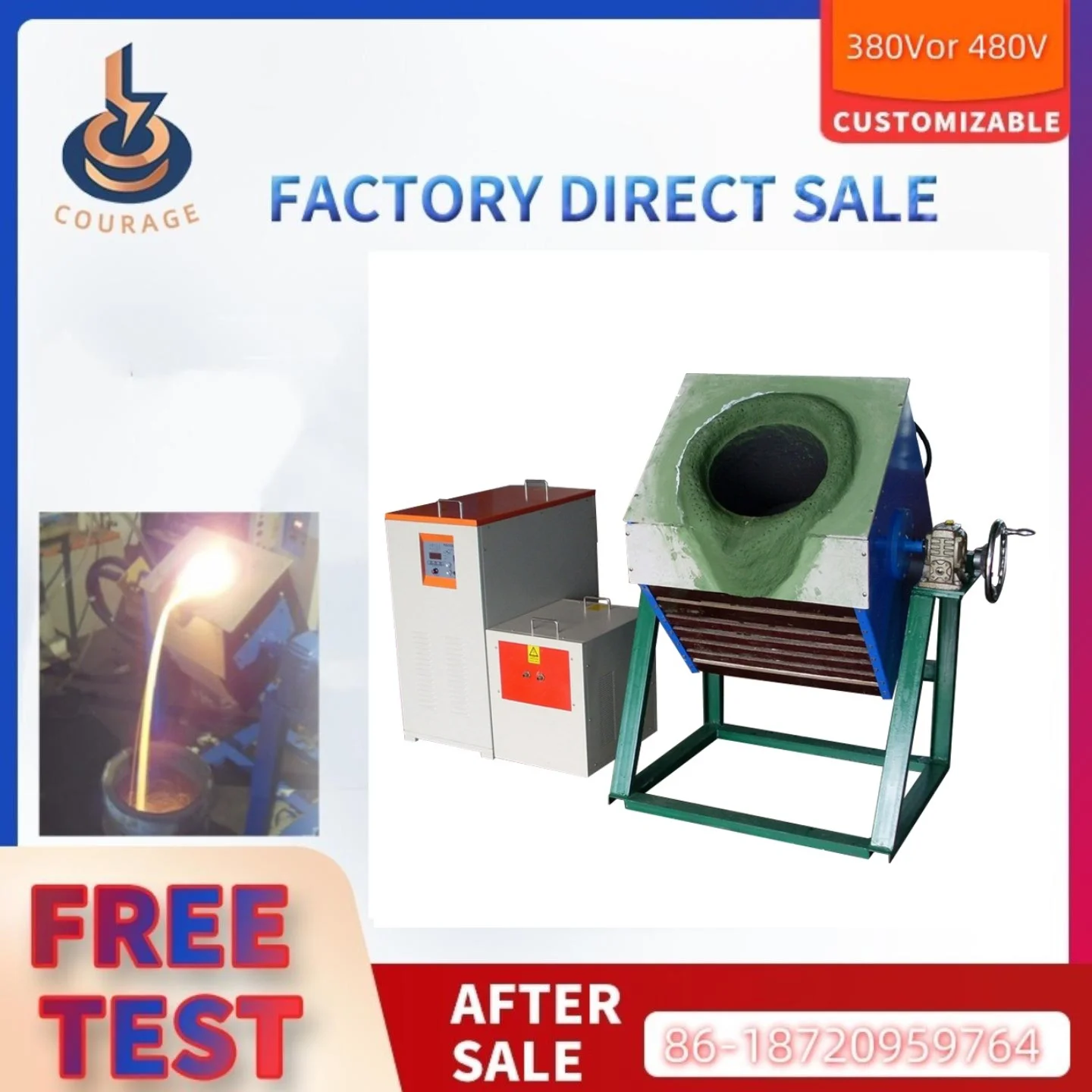 Medium frequency metal smelting furnace