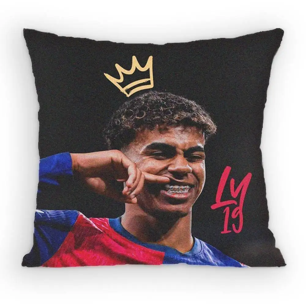 Football L-Lamine Y-Yamal  19 Pillow Case Sofa Living Room Bedroom Headboard Backrest Cushion Square Cushion Nap Time