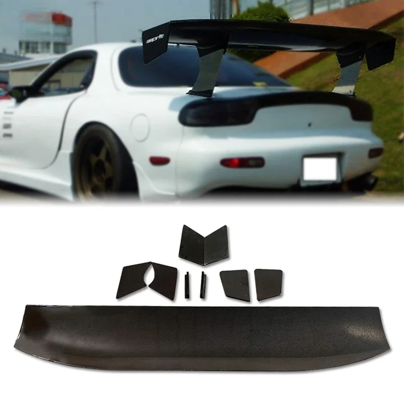 Carbon fiber ESPRIT 052 style GT wing W/gurney flap 1800mm (bracket and base = aluminum) 2 brackets for mazd 92-02 RX7 FD3S