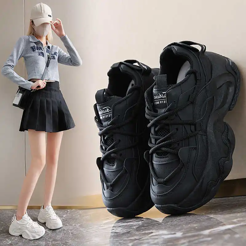 Key Height PU Leather Shoes Ladies Summer Woven Rainbow Sneakers Walking Boots Woman Sports Botasky Athletics Zapato