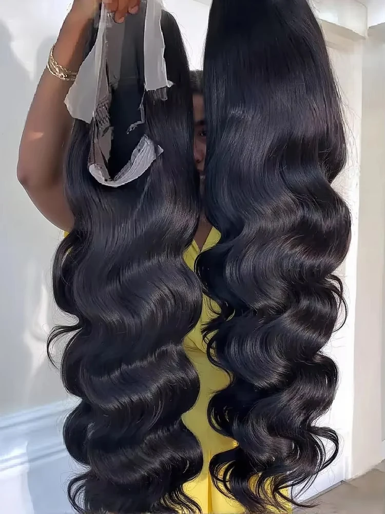 

Парик из натуральных волос Body Wave плотностью 250% с прозрачной кружевной основой 13x4, без клея, предварительно выщипанный, натуральный черный, с HD-кружевной передней частью 13x6