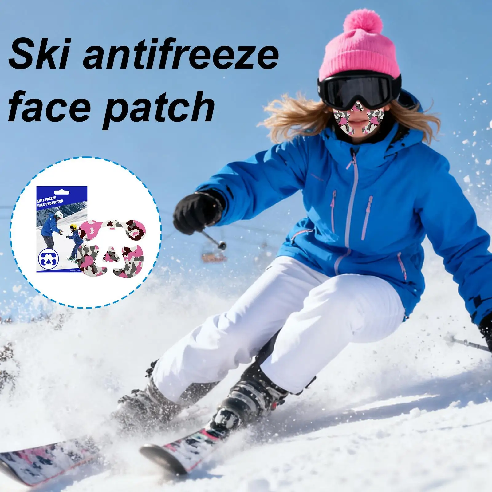 Ski Face Cover Breathable Antifreeze Protector Cold Weather Sun Shield Face Sticker For Winter Ice Fishing Climbing Backpacking
