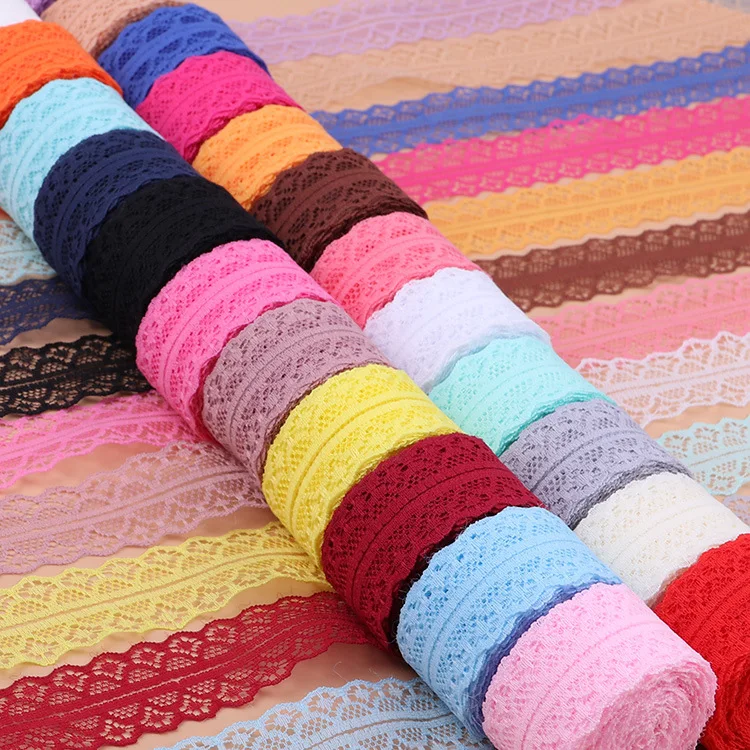 (10 متر/لفة) 3 سنتيمتر غير بسط شريطة من الدانتيل أبيض أسود أحمر أزرق أرجواني أخضر وردي أصفر برتقالي Crafts بها بنفسك الحرف زهرة الديكور
