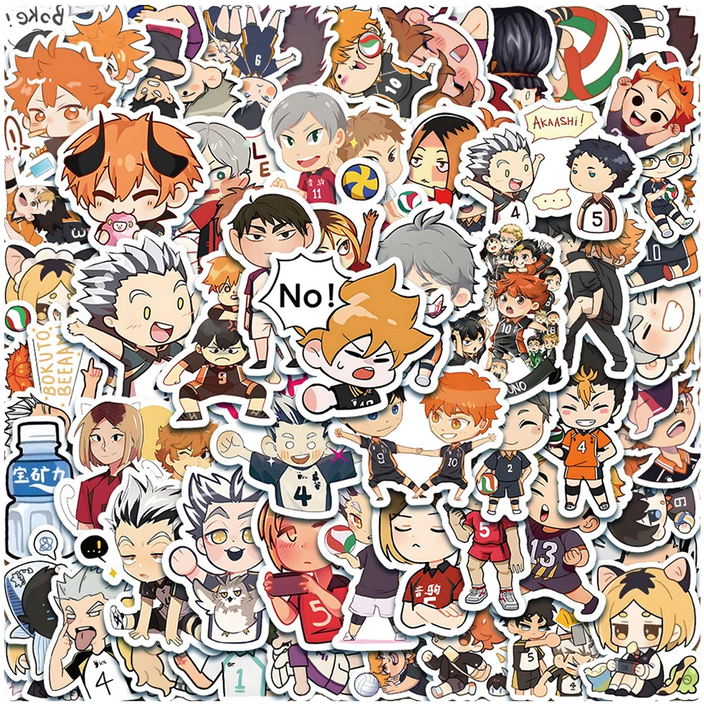 10/30/63pcs Kawaii Haikyuu!! Anime Stickers Cute Hinata Shoyo Cartoon Sticker Phone Suitcase Notebook Q-version Graffiti Decals