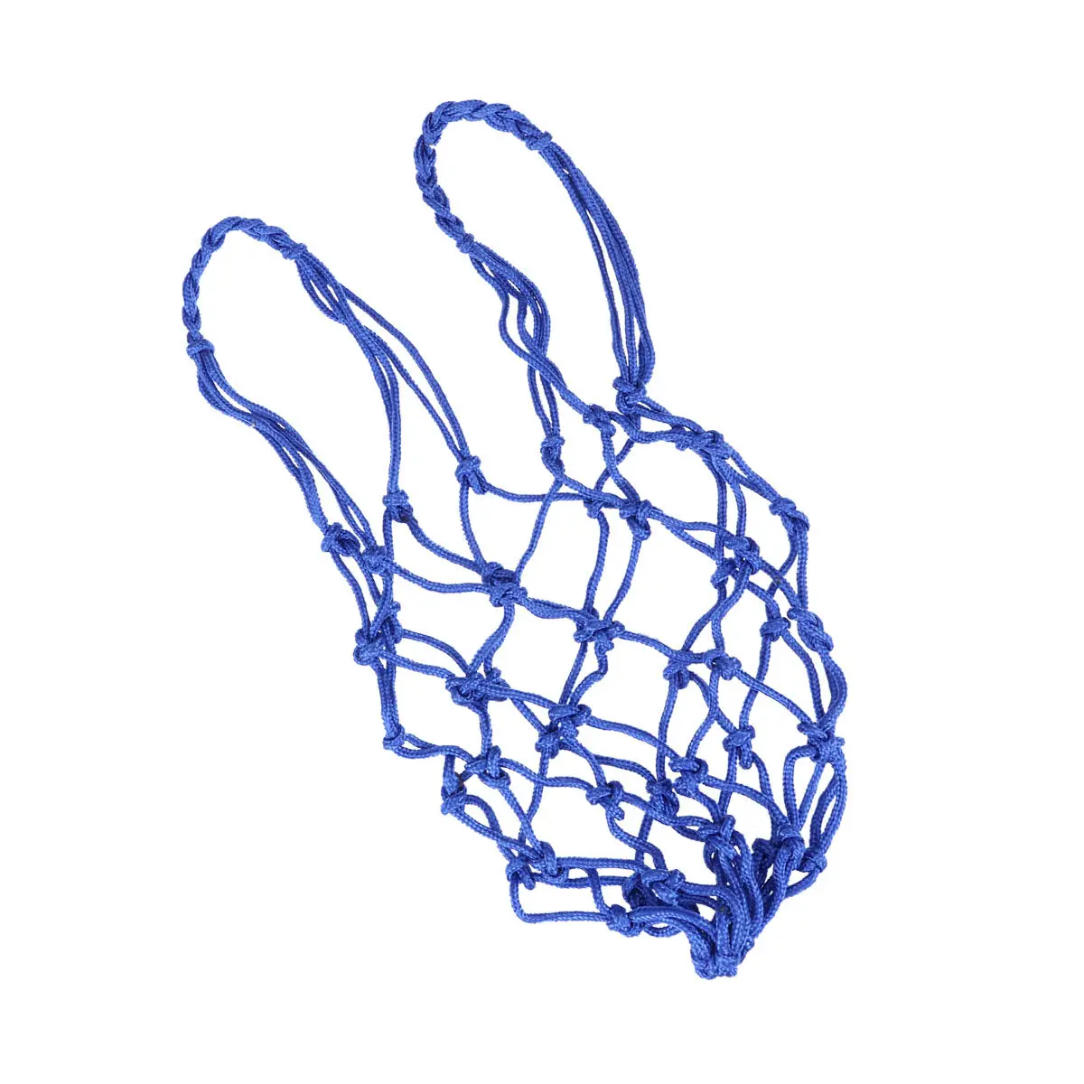 Basketball Bag Blue Heavy Duty Nylon Mesh Drawstring Storage Ball Carrier Portable Mesh Net Bag for Sports Training Use