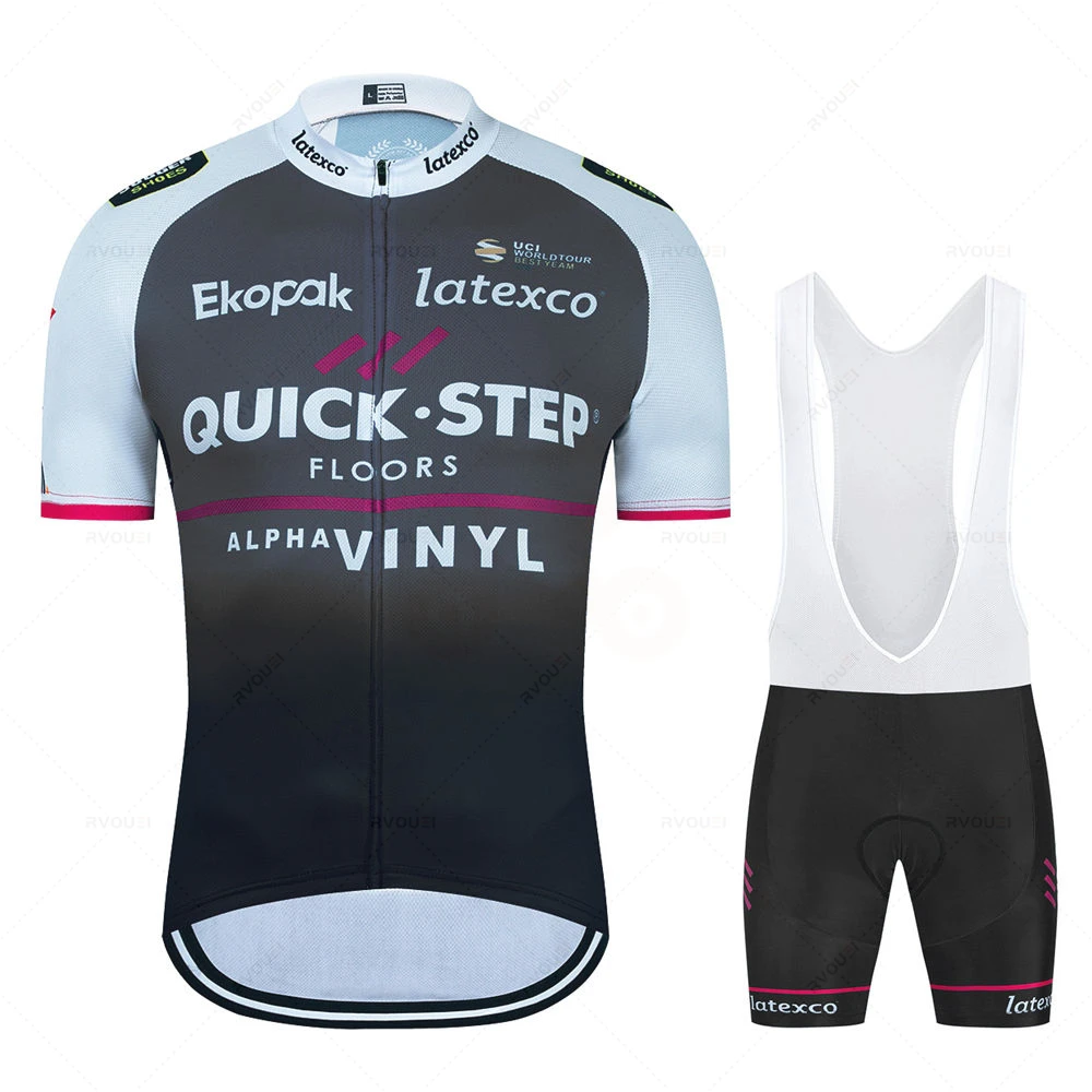 New QUICK STEP Cycling Jersey 2024 Triathlon Bike Set Short Sleeve Breathable MTB Maillot Ropa Ciclismo Summer Bicycle Clothing