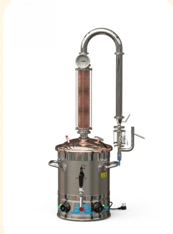 20L Stainless Steel Distillation Machine, Glass Copper Column Distiller, Plant Hydrosol Essential Oil Maker, Moonshine Alcohol D