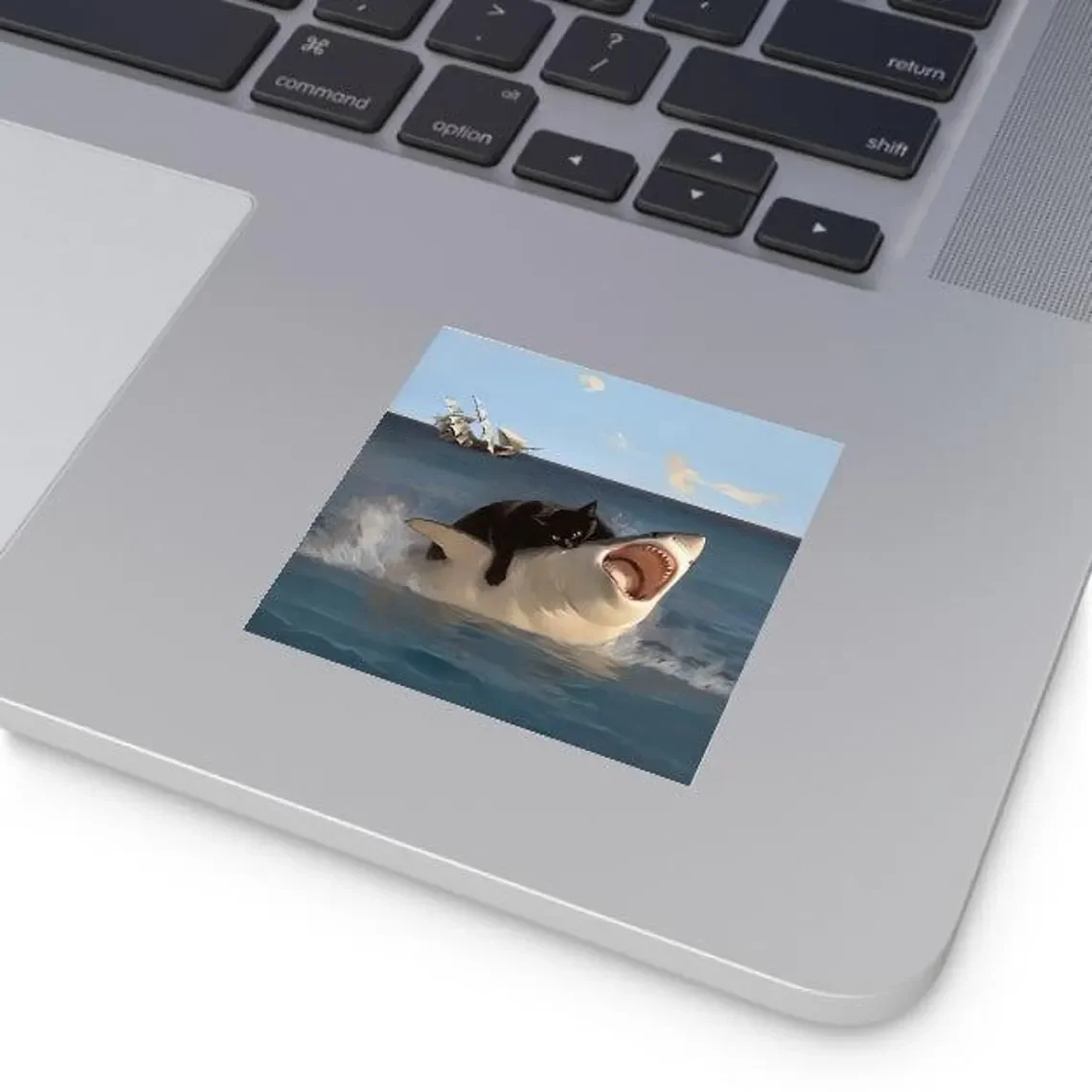 Fat Cat VS. Shark | Meme Art Re-imagined in Renaissance Painting Style on Premium Matte Paper SpensersArtPrinting image 6