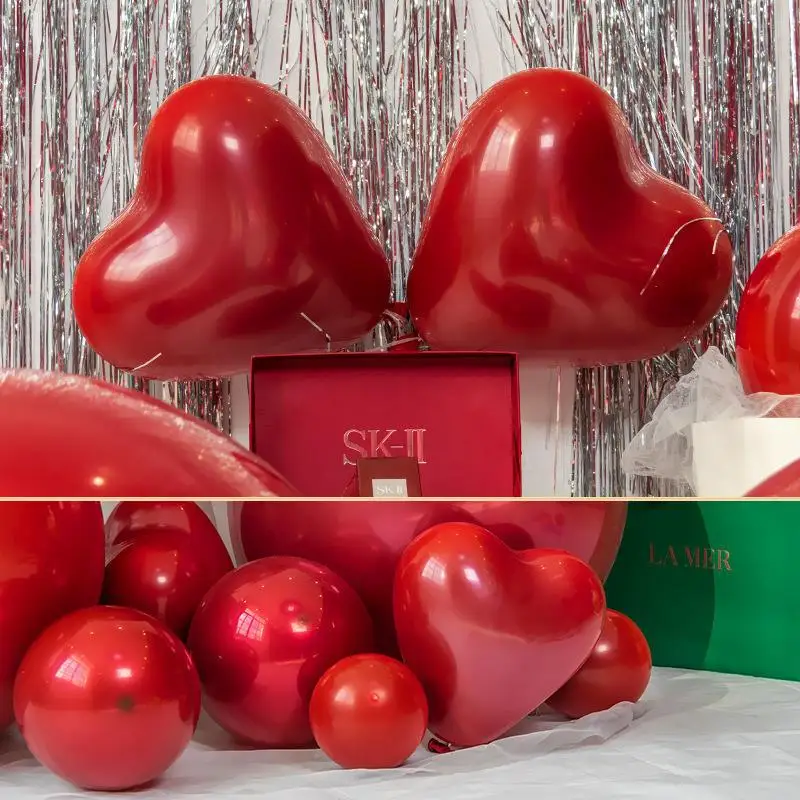 10pcs/Pack Double Layered Gemstone Red Pomegranate Red Balloons Wedding Birthday Party Ddecoration 5/10/12/18inch Balloons