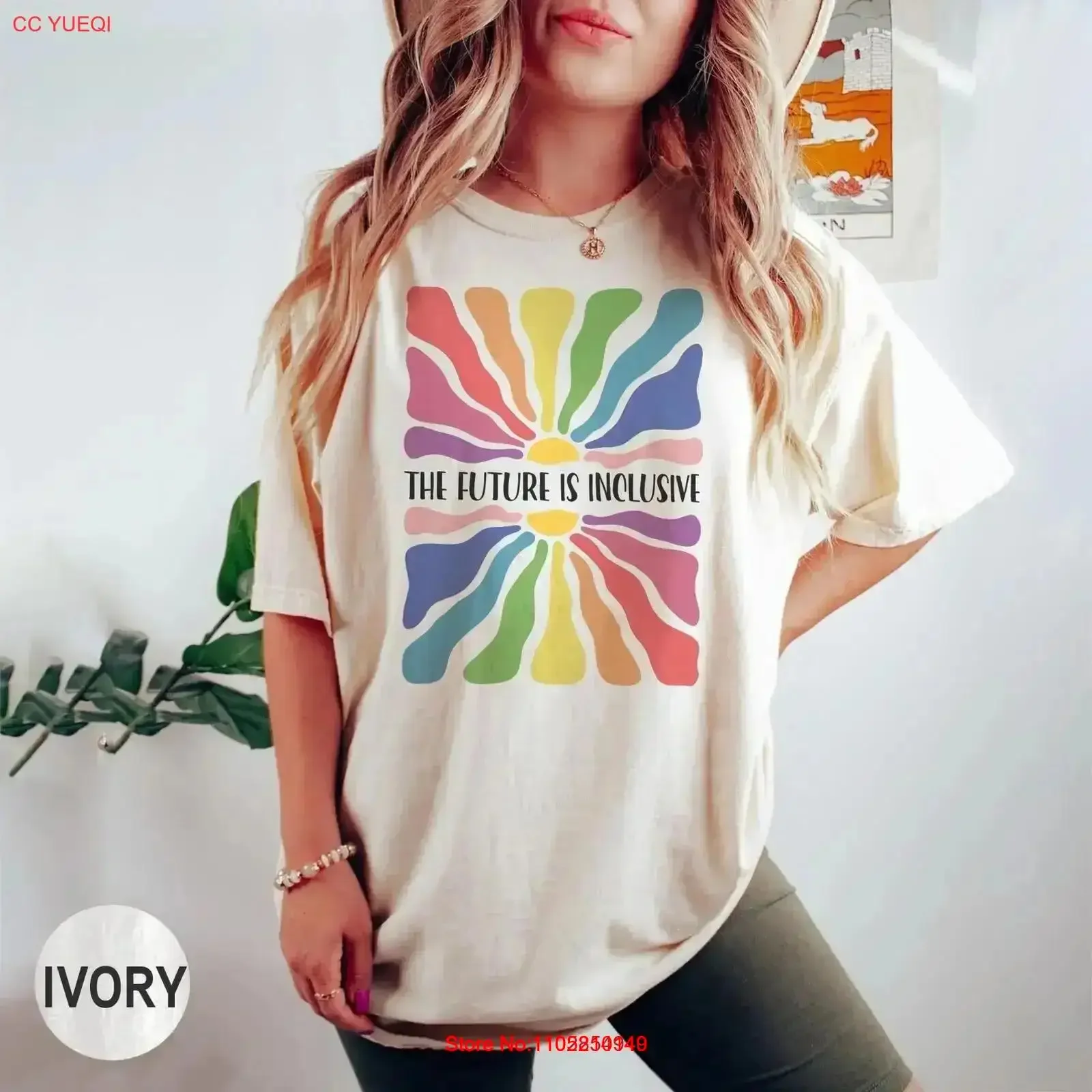 The Future Is Inclusive T Shirt LgbT Rainbow Social Justice vintage Washed fashion Top For Everyday Wear graphic vintage