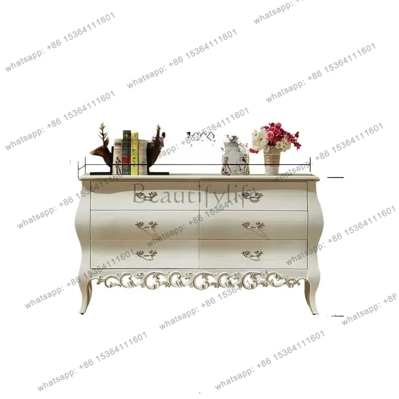 French retro light luxury entrance cabinet living room European neoclassical dining side cabinet