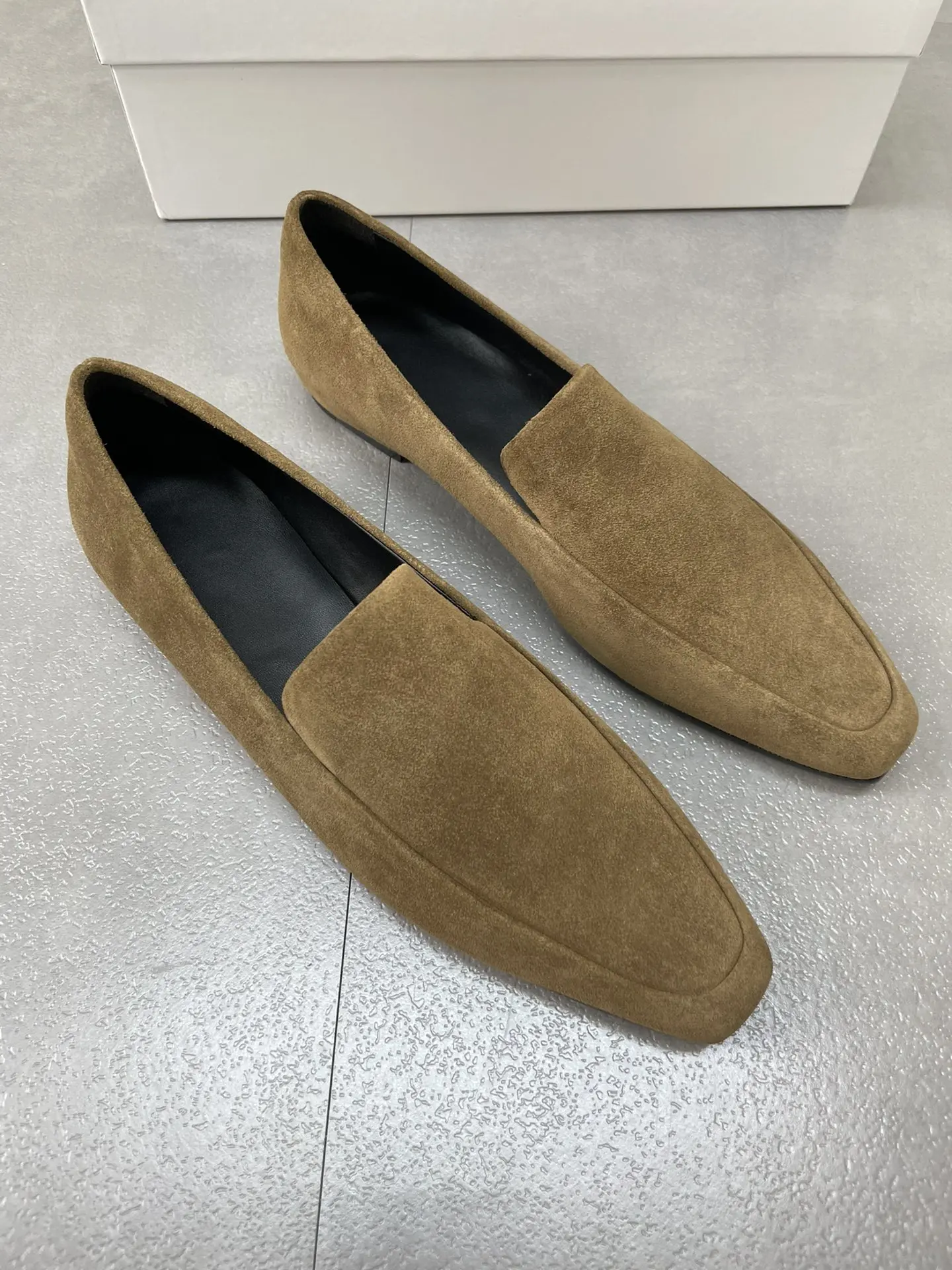 Soft Loafers For Women In Suede Leather High Quality Flat Shoes Woman 2024 Trend