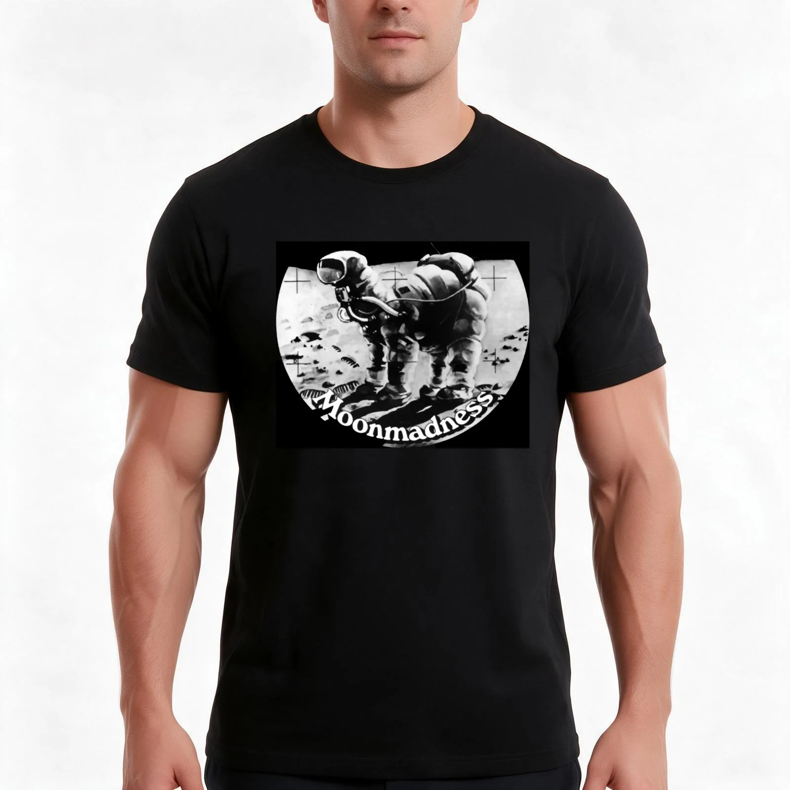 Camel - Moonmadness T-Shirt, Summer Casual Cotton Tee, Oversized Streetwear Tops, Vintage Graphic Print, Loose Fit Short Sleeve