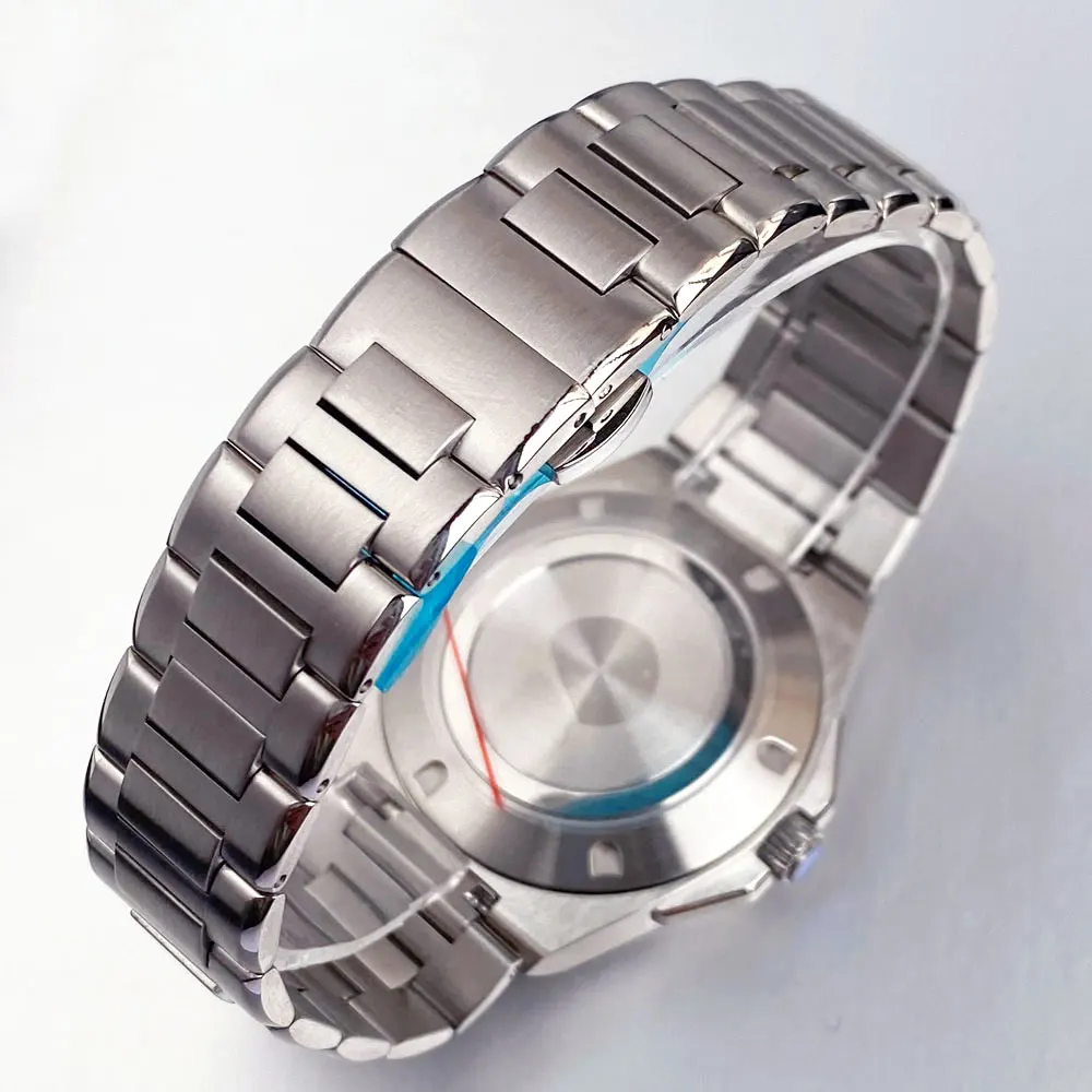 Caja de reloj de buceo de zafiro de 40mm compatible con movimiento NH35 NH36 NH34 pulsera para hombre banda de goma 200m reemplazo de reloj impermeable