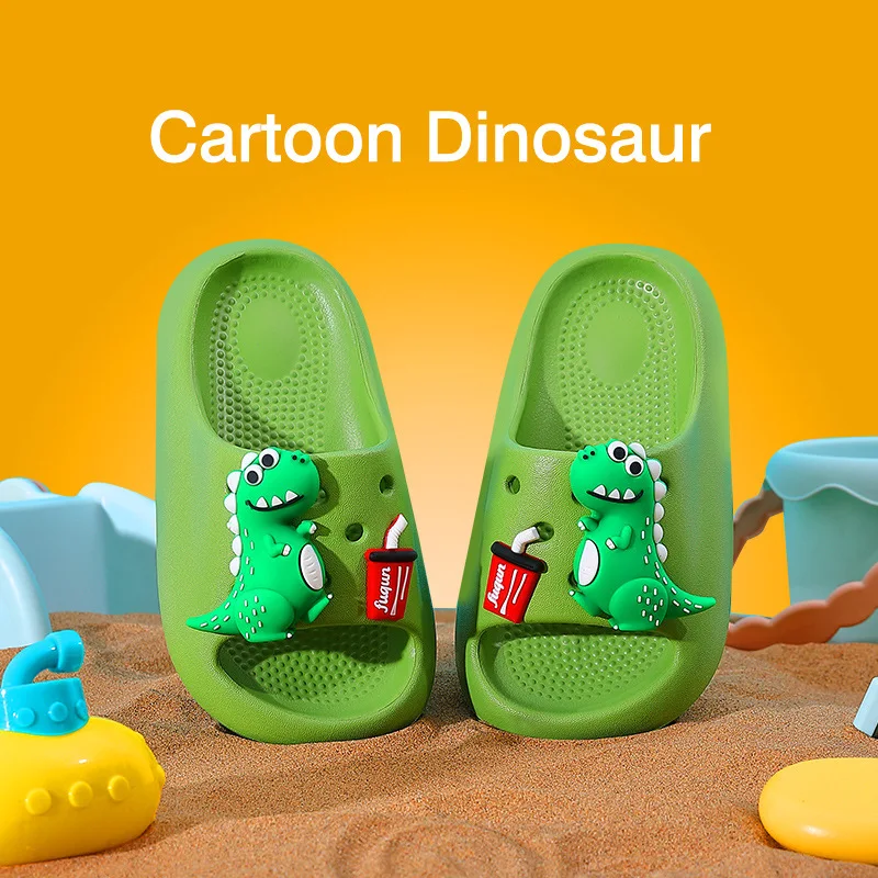 2024 Diy Cartoon Children Summer Male and Female Home Bathroom Non-slip Children Wear Slippers Outside