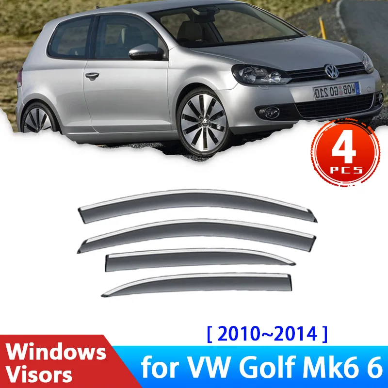 

Car Side Windows Visors for VW Golf 6 Mk6 2010~2014 Accessories Volkswagen Deflectors Rain Eyebrow Guards Sun Visor Awning Trim