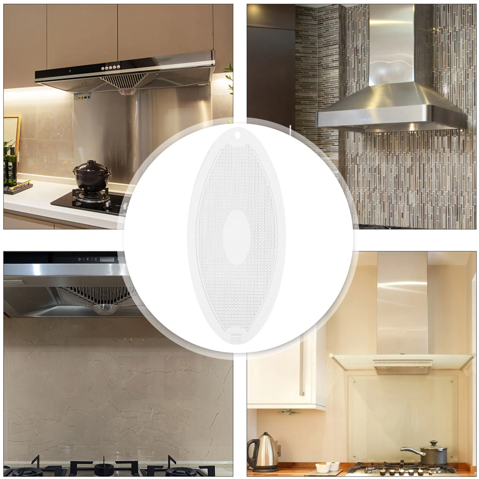 

2Pcs Range Hood Lamp Covers Oval Shape Plastic Light Board Replacement Easy Install Kitchen Lighting Accessories for Home