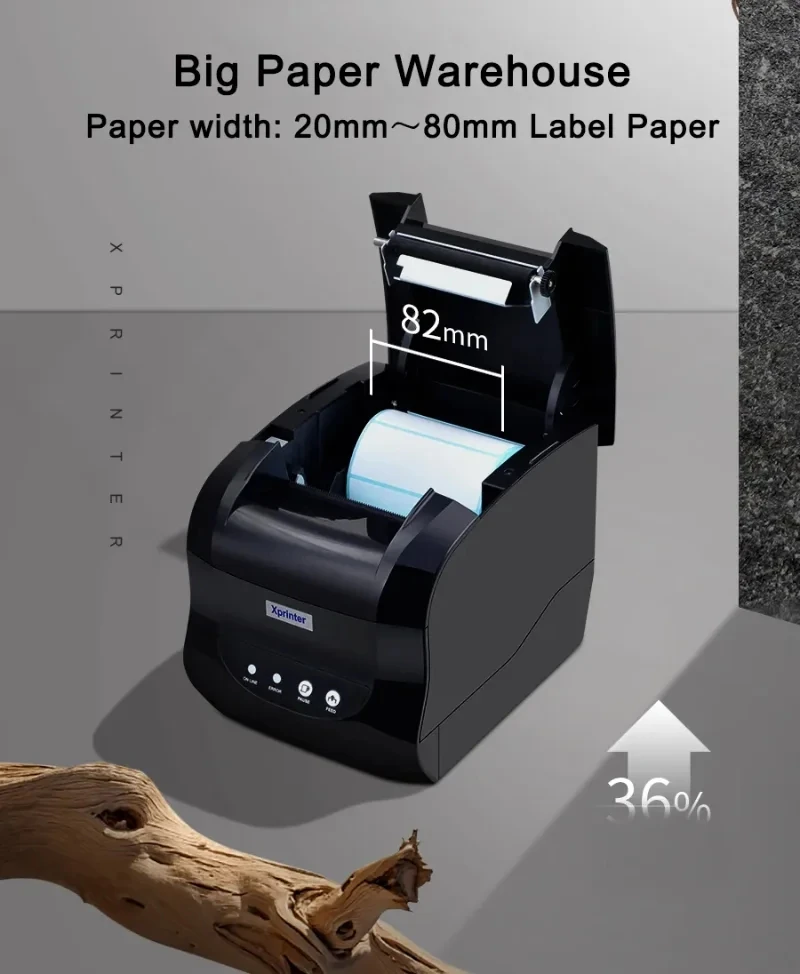 Xprinter XP-365B Bluetooth Thermal Receipt Printer Label Printer USB Sticker Printer Barcode Make Machine support Windows/Linux