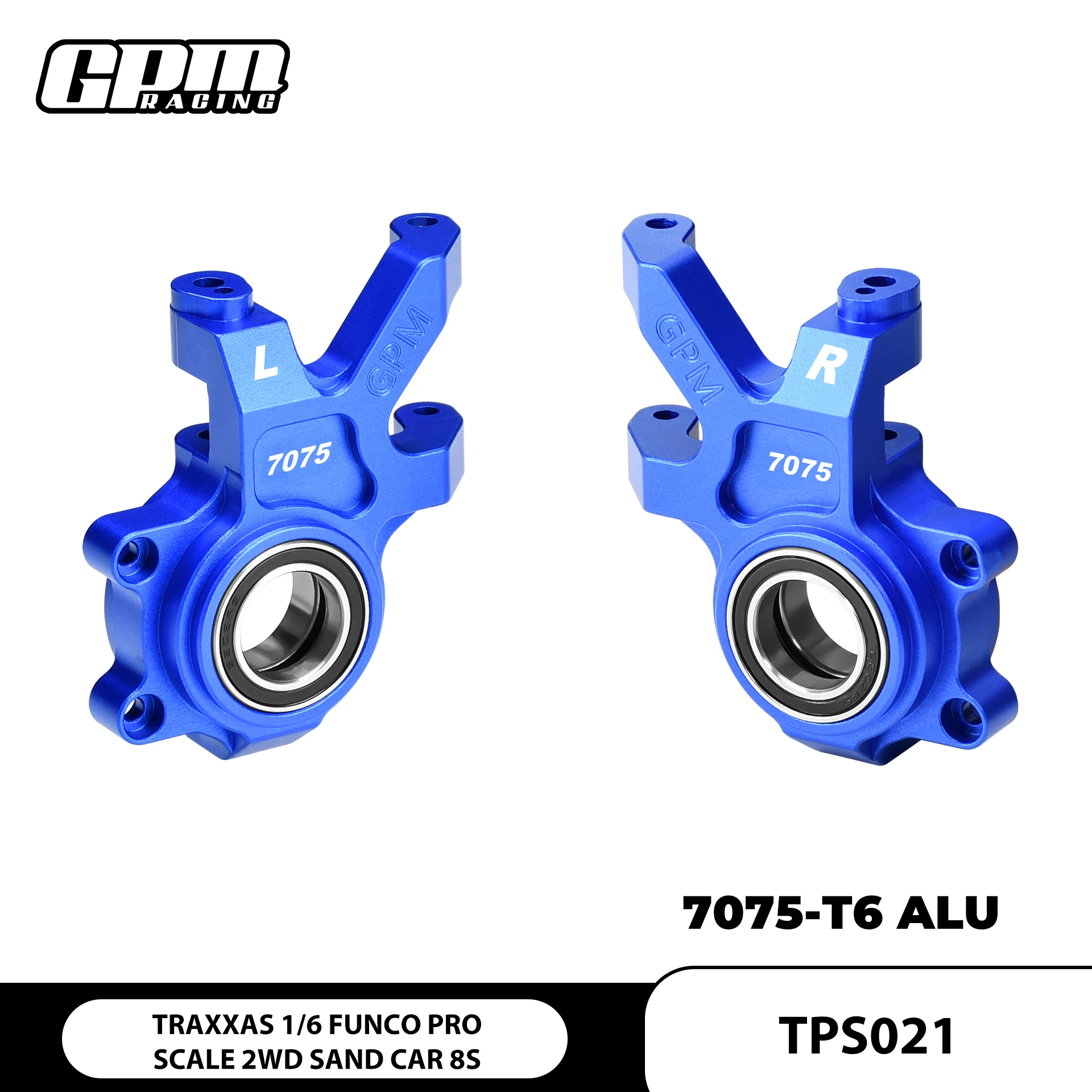 GPM 7075 Alloy Front Oversized Steering Blocks TRAXXAS 1/6 Funco Pro Sand Car 8S 109076-4