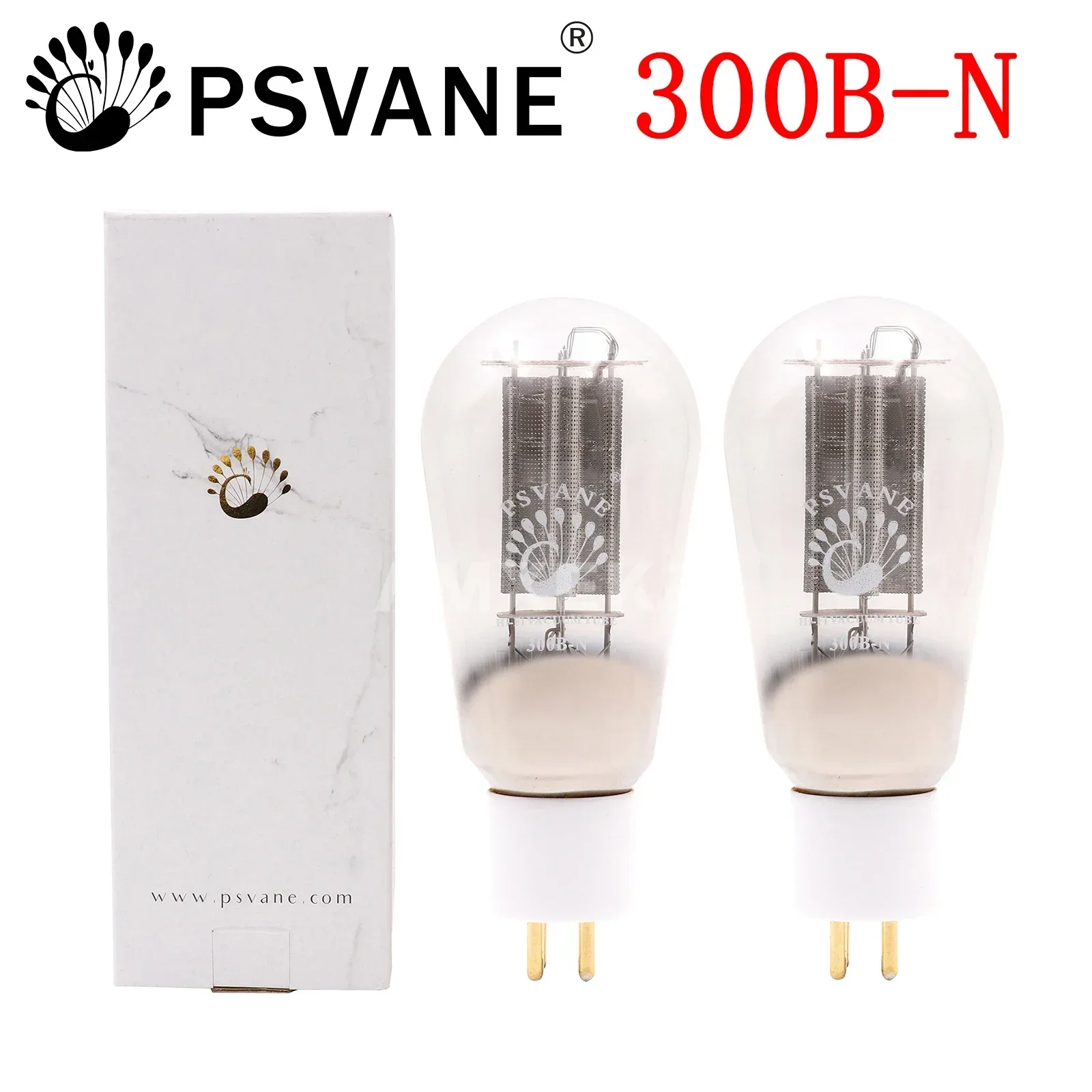 PSVANE 300B-N Вакуумная трубка заменяет WE300B E-300B 300B-TII A300B Серия 300B Экран для баклажанов Белая основа Золотые ножки Соответствующие Quad