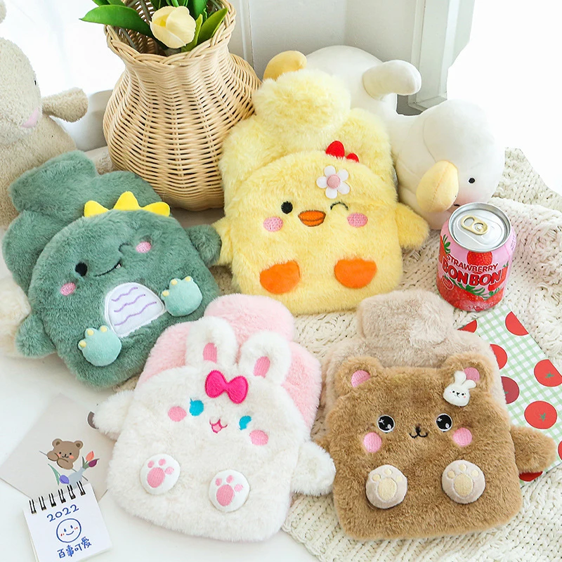 Kawaii Bear Hot Water Bottle Plush PVC Cute Large Reusable Hand Foot Belly Warmer Explosion-proof Portable Bags Gift