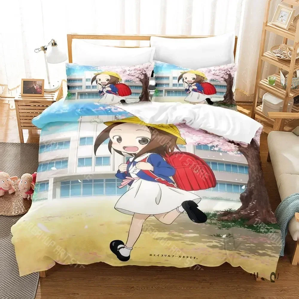 

Teasing Master Takagi-san Bedding Set Single Twin Full Queen King Size Bed Set Aldult Kid Bedroom Duvetcover Sets Anime Bed