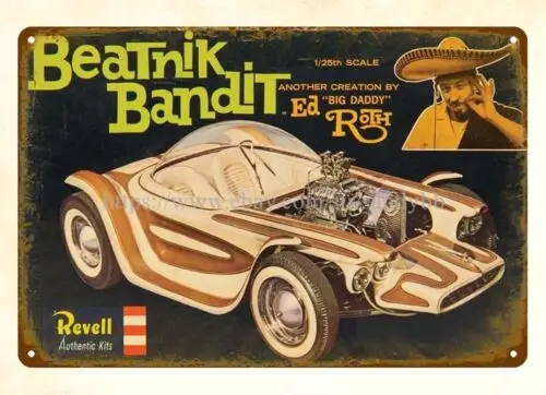 1960s Beatnik Bandit  car metal tin sign indoor wall metal decor