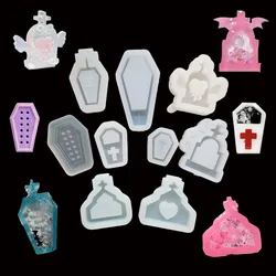 DIY Halloween Tombstone Coffin Shaker Mold Silicone Epoxy Resin Mold Jewelry Tool Jewelry Accessories