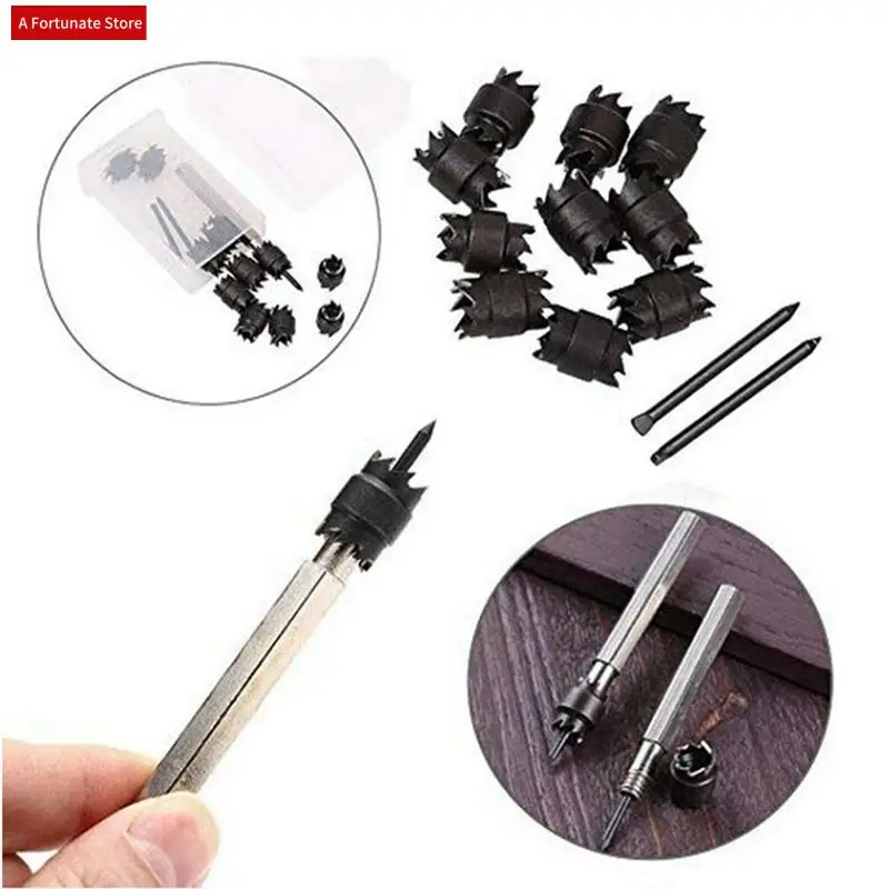 

13-Piece Set Of Welding Spot Removal Drill Set Of Hexagonal Handle Drill Bit Silver&Black