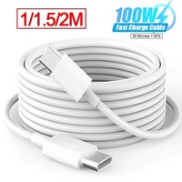 100W Type C To Type C Charger Cable 1M/1.5M/2M Quick Charging Data Line for Samsung Xiaomi Huawei IPad Tablet Dual Type C Cord