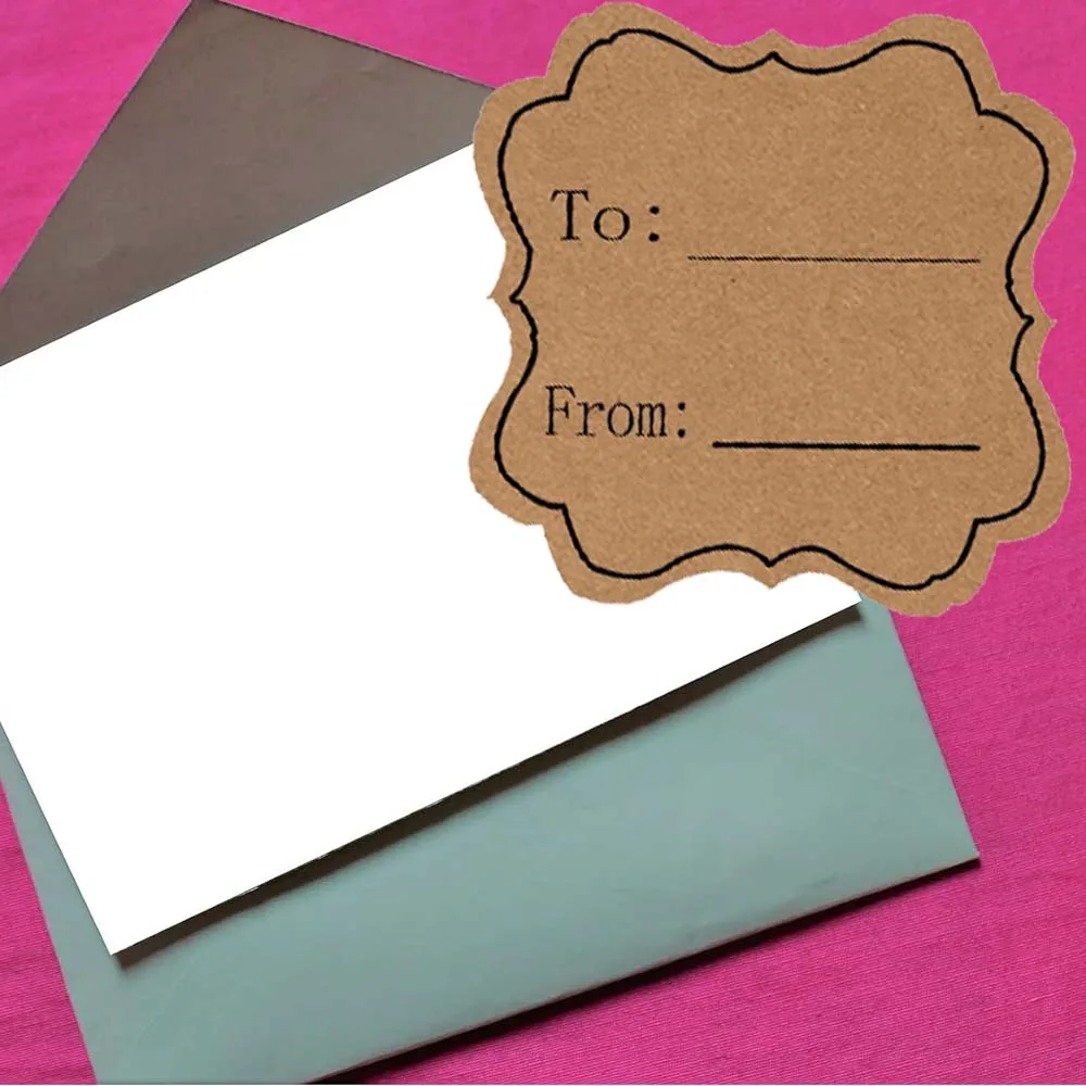 Natural Brown Kraft to and from Present Tag Stickers 2 Inch Gift Tags Label 300Pcs