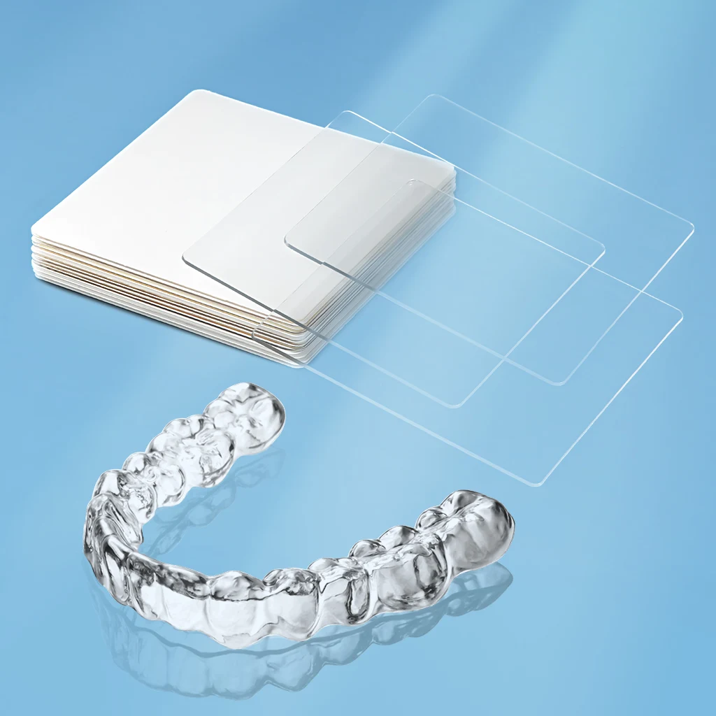 AZDENT Dental Kieferorthopädische Schienen-Vakuumformfolie Weich- und Hartplastik 1,0/1,5/2,0/3,0mm 128*128mm Thermoformfolie – Detail 2