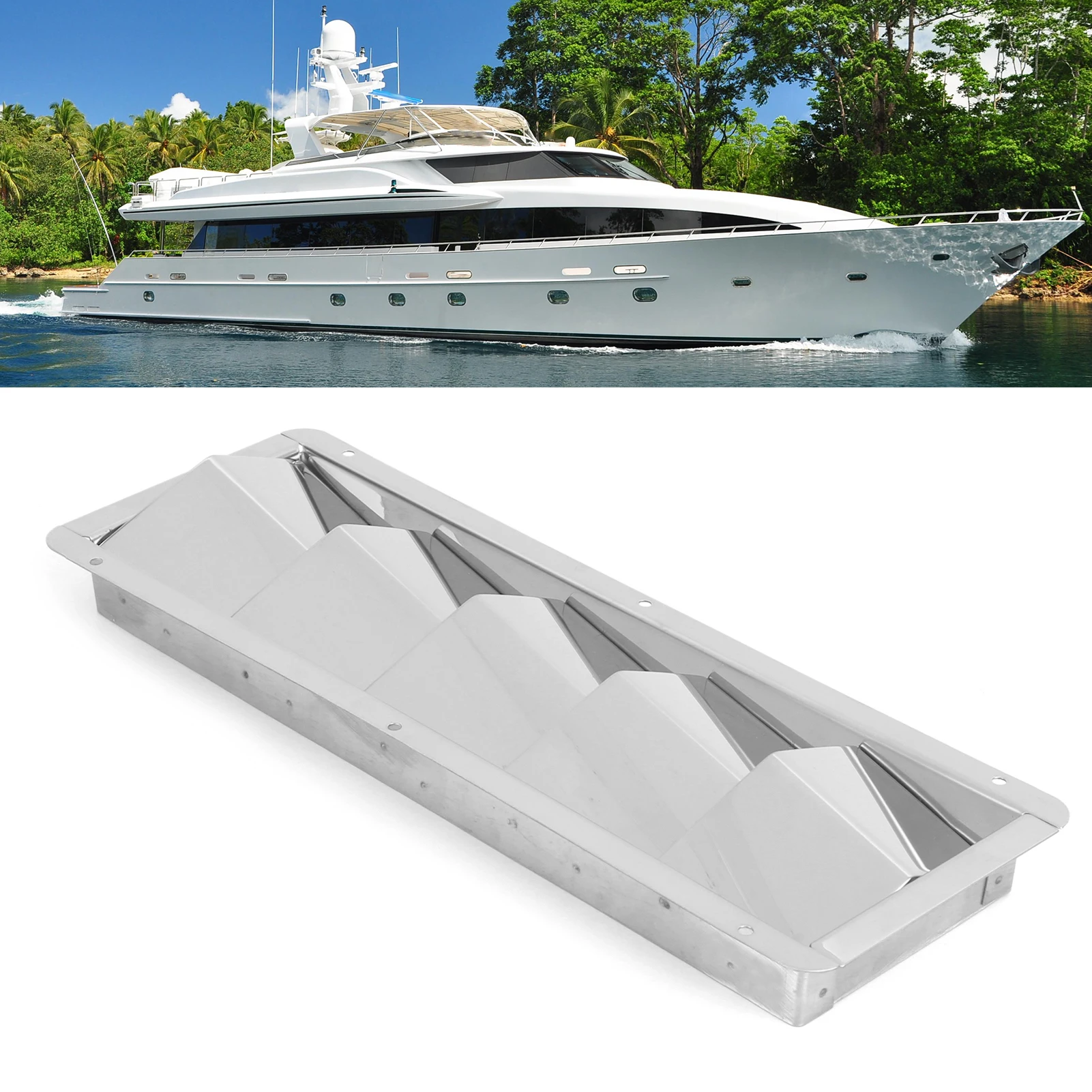 1Pc Boat Vent Grille 5 Slots Boat Louver Vent Rectangle Stainless Steel  Ventilation Grille Hardware Fitting Yacht Ventilator