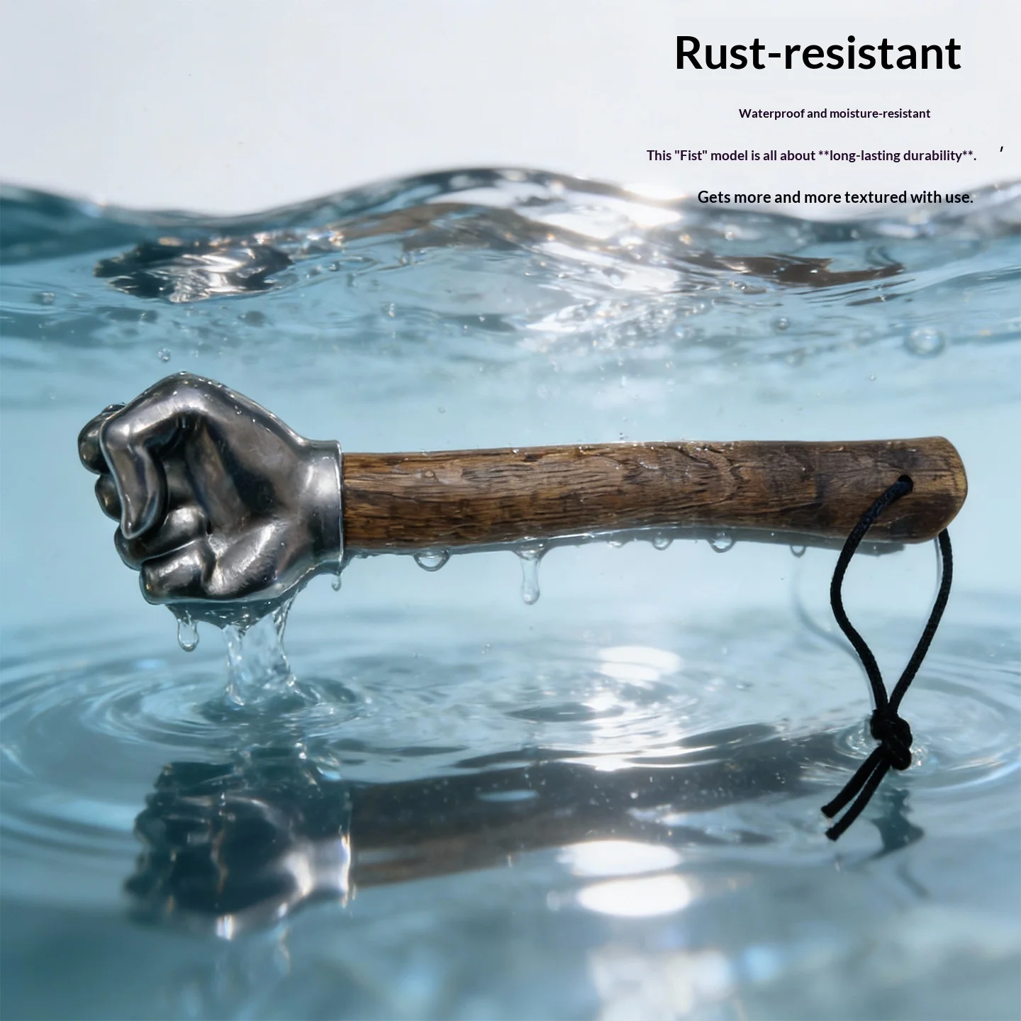 Multifunctional stainless steel fist hammer, high hardness solid wood handle bionic hand fist hammer