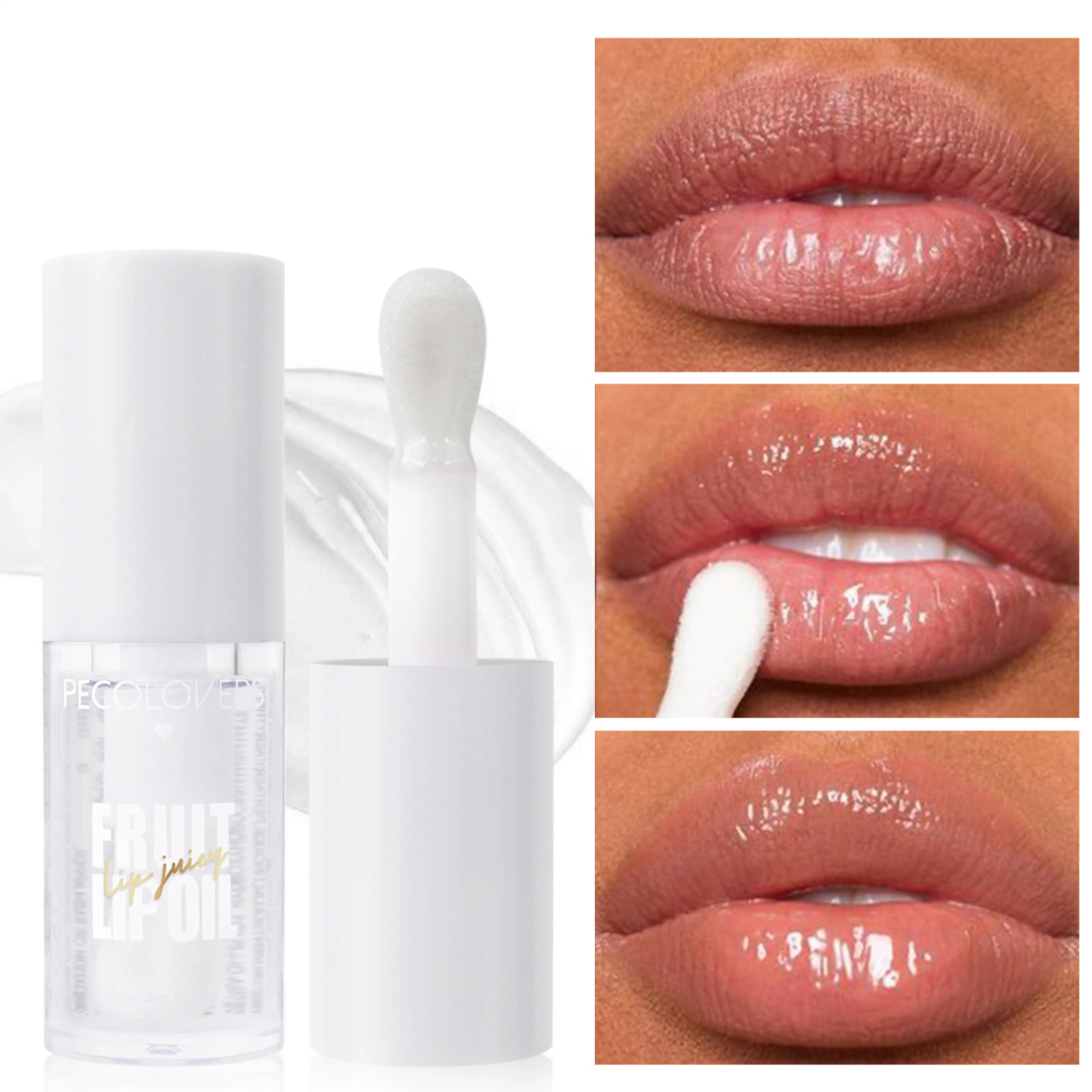 1pcs Fruit Lip Gloss Transparent Lip Oil Moisturizing Reducing Lip Lines Nourishes Lips Long-lasting Liquid Lip Cosmetics