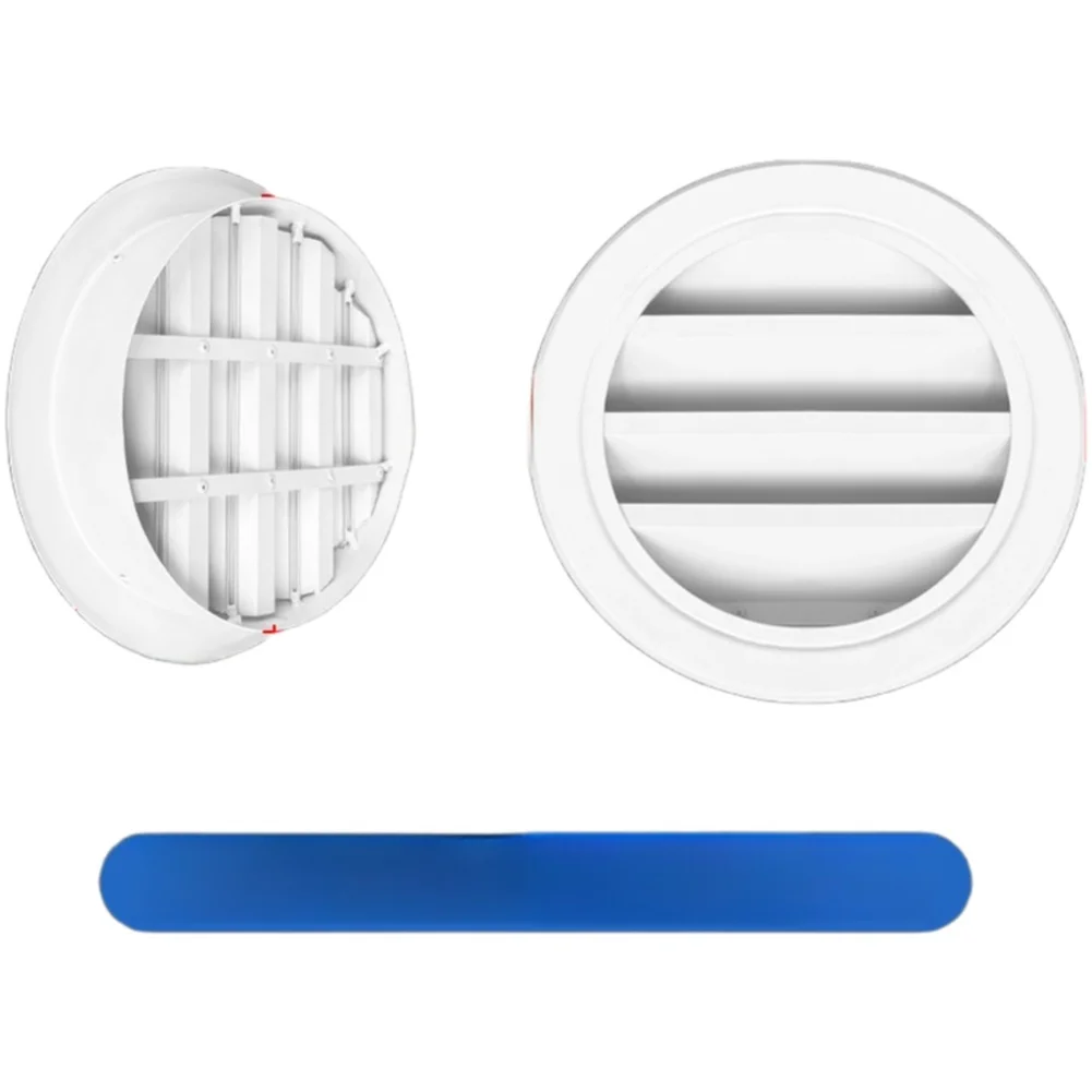 Aluminum Alloy Round 45 Degree Rainproof Louver Vent White 20x20cm Air Outlet For Steel Villa Exterior Wall Ventilation System