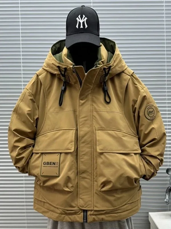 

2026 New Large Size 300 Pou Design Loose Warm Hooded Cotton Jaet Men's Women's Trendy Casual Outerwear Faionable Stree...