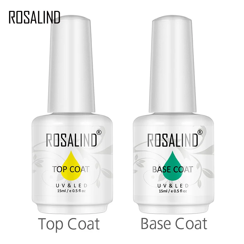 Rosalind Bottiglia di vetro per smalto da 15 ml Top Coat - La vernice gel ibrida semipermanente opaca lucida richiede una lampada UV/LED