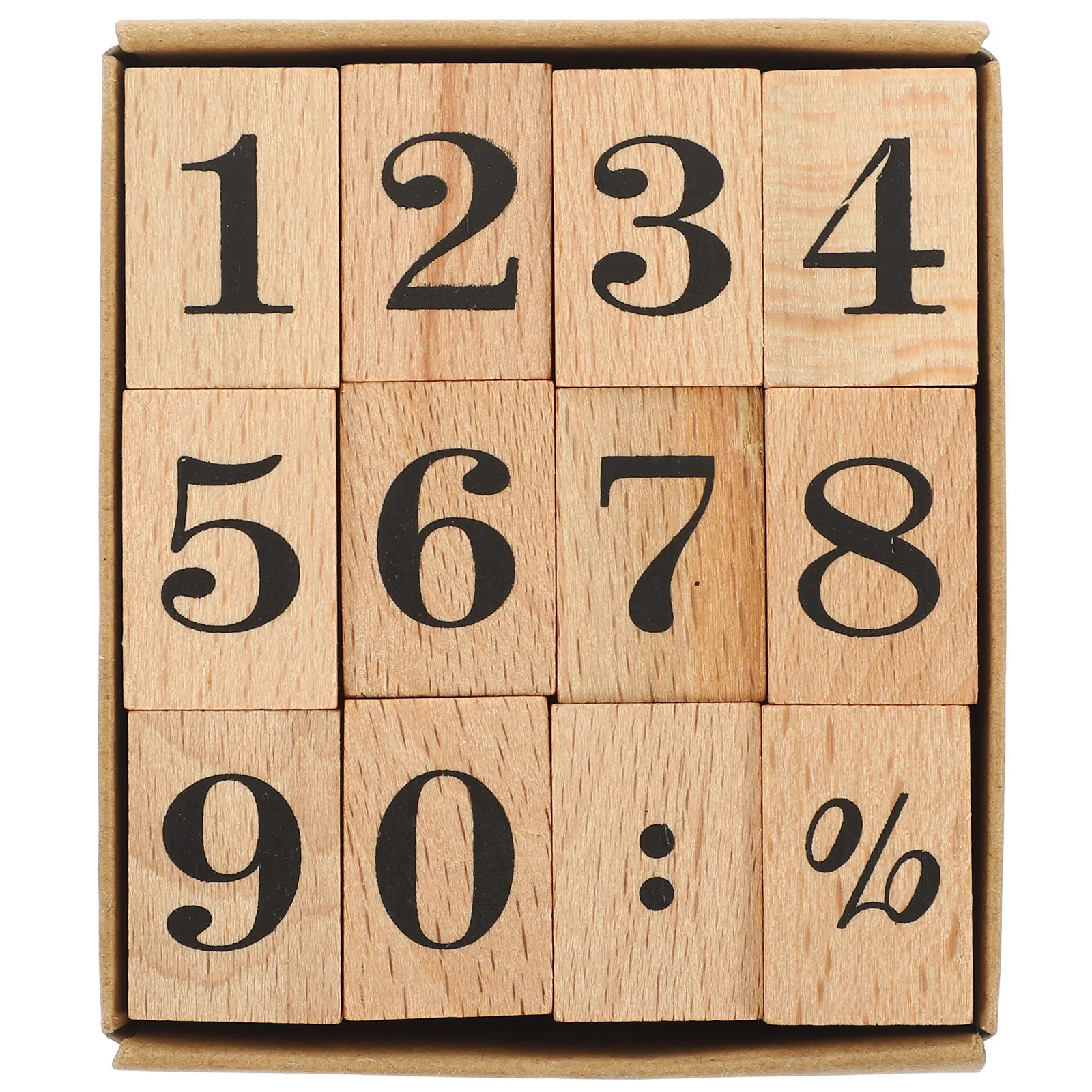 

1 set Wooden Seal Stamps Number Design DIY Crafts for Scrapbooking Journaling Cards Assorted Lightweight Durable Stamps for Kids