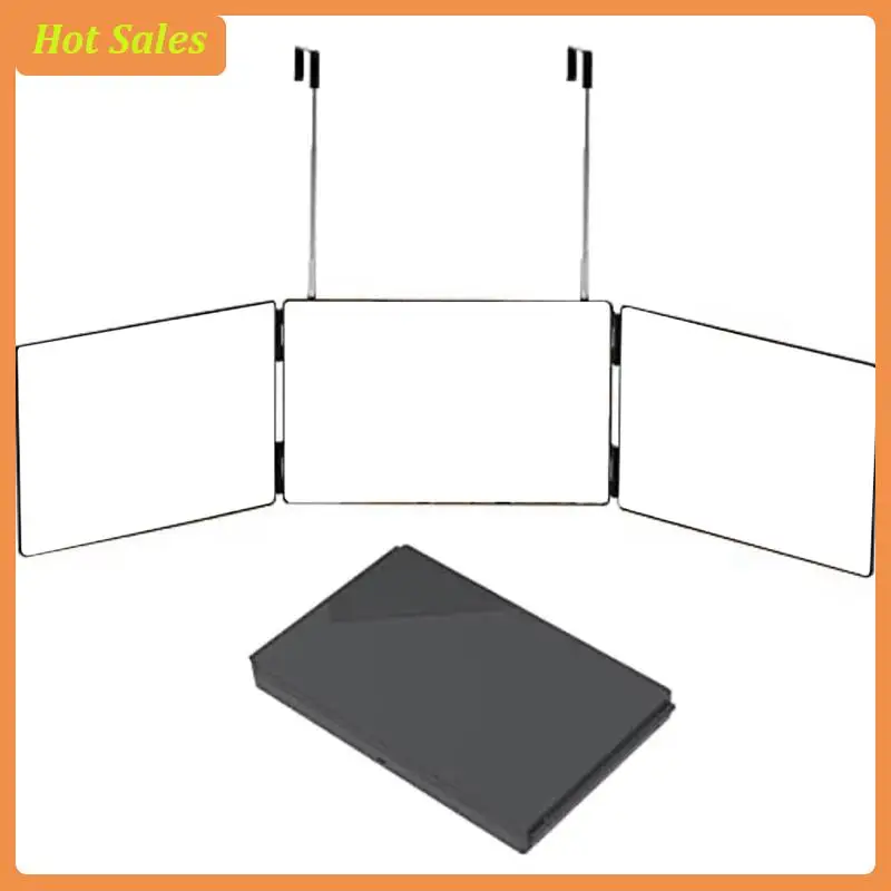 

AA05 3-стороннее зеркало для стрижки волос, тройное зеркало для самостоятельной стрижки на 360 градусов с регулируемым телескопическим крючком, многофункциональное зеркало