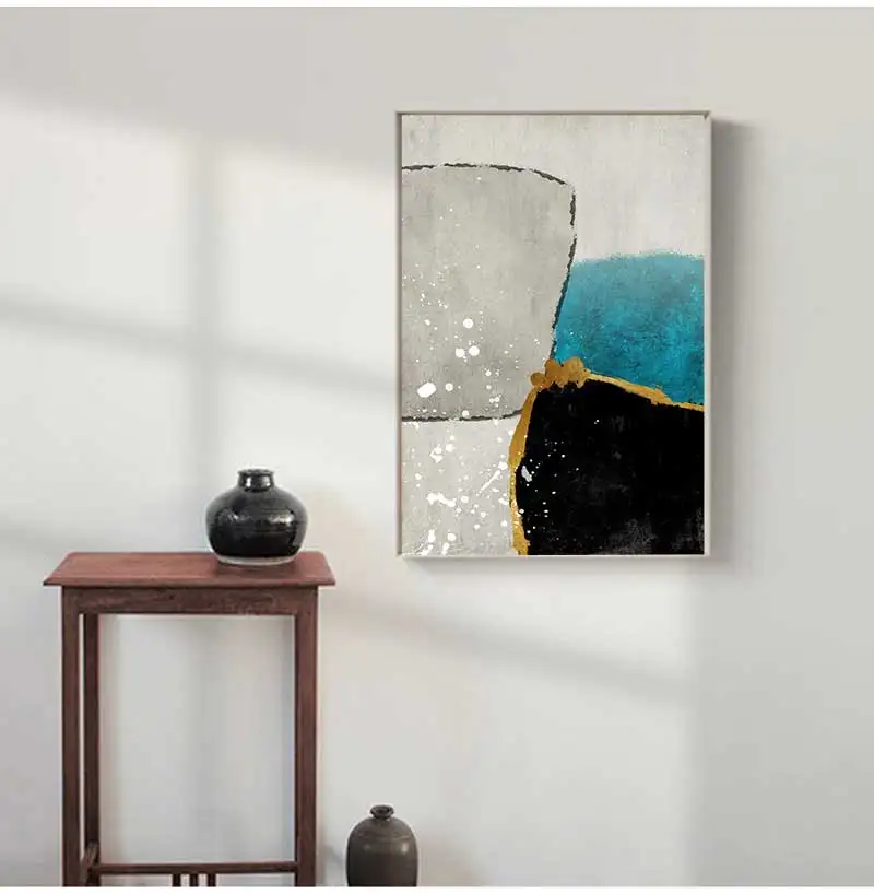Nordic Decoration Pictures Home Decor Golden Color Abstract Wall Art Canvas Poster and Print Painting Minimalist