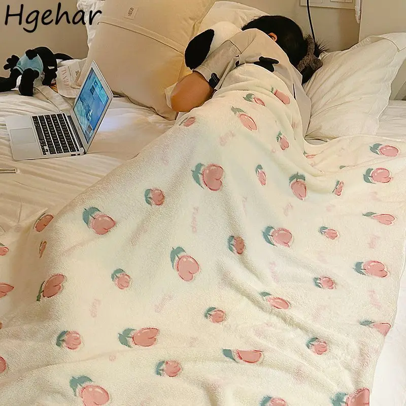 Korean Sweet Floral Blankets Four Season Nap Blanket Air Conditioner Soft Warm Одеяла Office Sofa Comfortable Cobertor Manta Ins