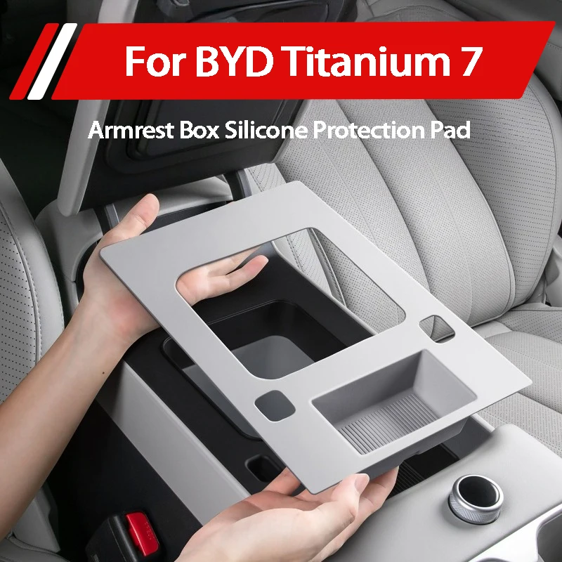 For BYD Leopard Titanium 7 Armrest Box Panel Silicone Mat Central Control Anti Scratch Protective Pad Interior Accessories