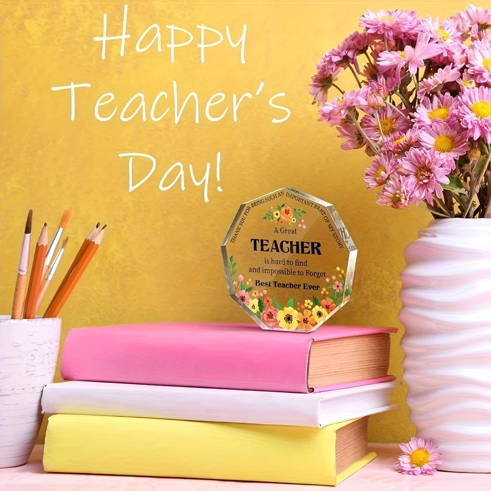 هدية عيد الحب للمعلم، هدايا تقدير المعلم، تصميم زهرة نونناجون، مثالية لتقاعد المعلم وديكور المكتب #3